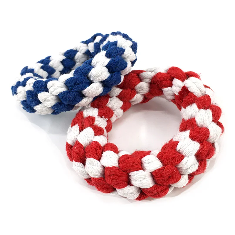 Креативная Pet веревка из хлопка для собак плетеная игрушка пончик сердце круг
