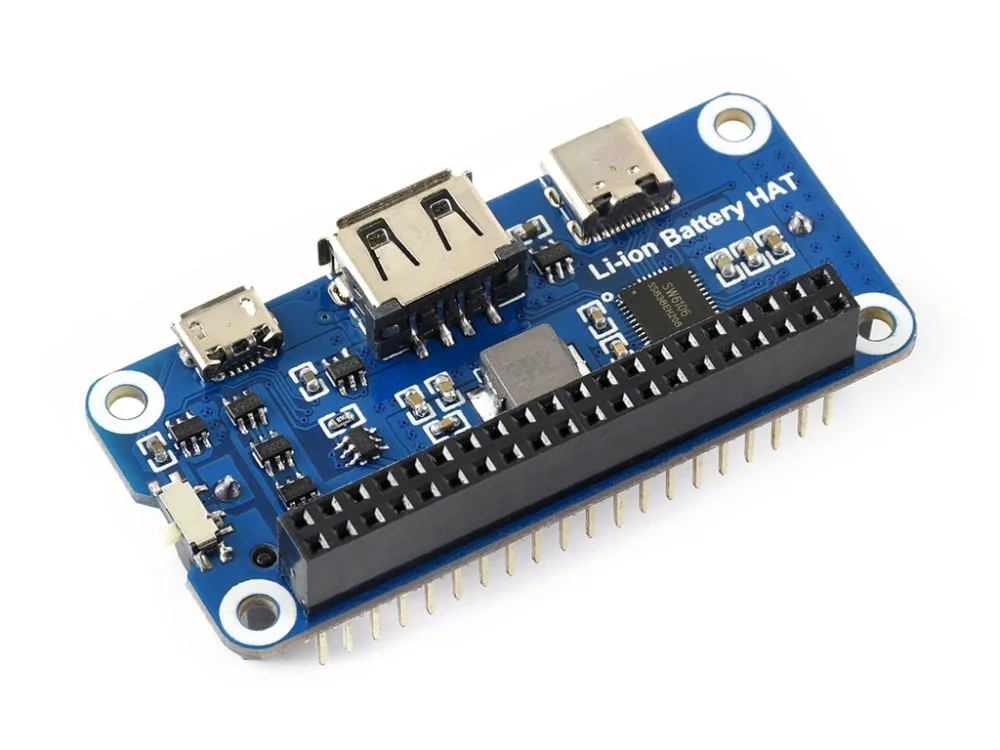 Waveshare литий-ионная батарея шляпа для Raspberry Pi 5 в регулируемый выход двунаправленный Быстрая зарядка интегрирует SW6106 power bank чип