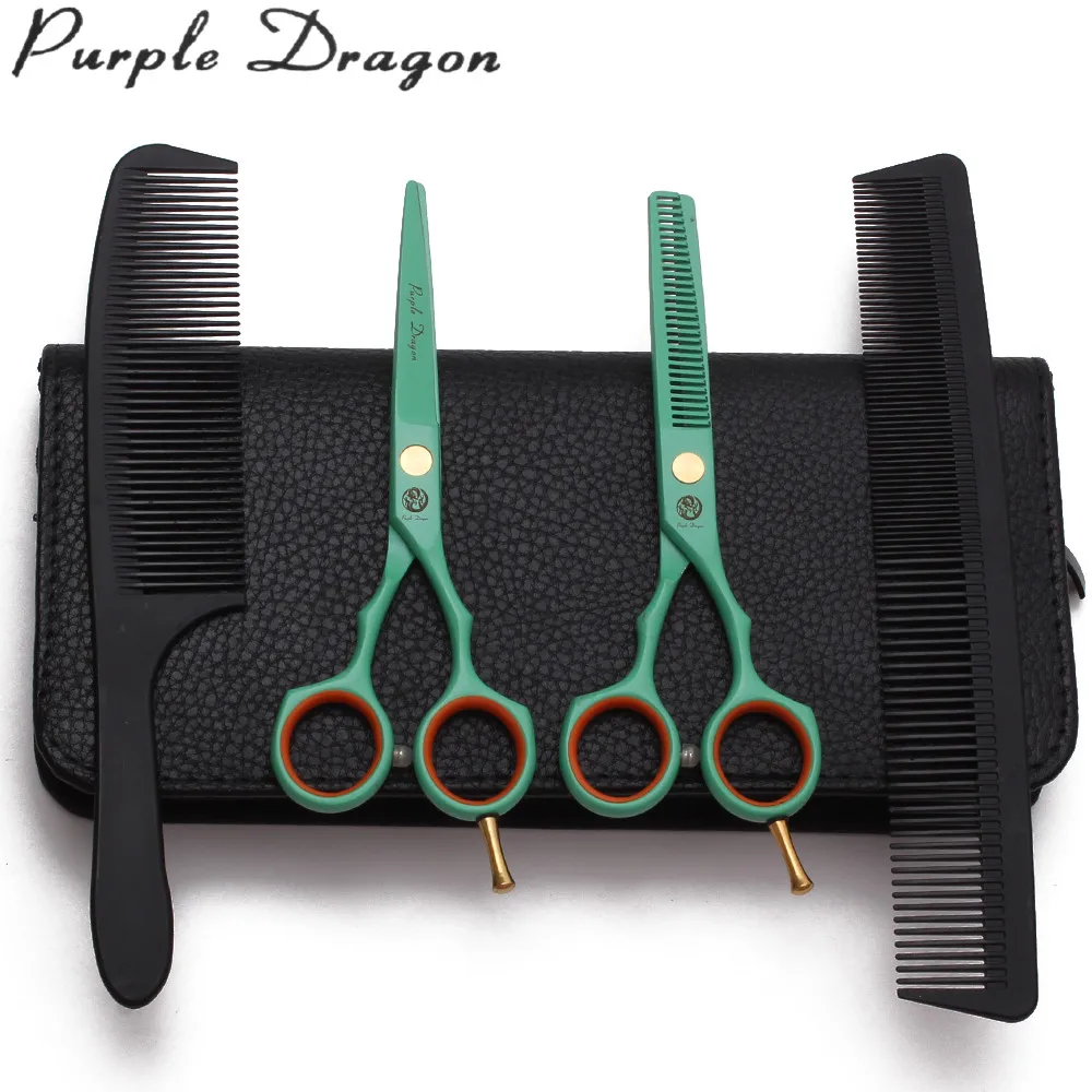 Suit 5.5&quot 16cm Z1104 Purple Dragon Hairdresser's Scissors Cutting Thinning Shears Professional Hair Add Combs | Красота и