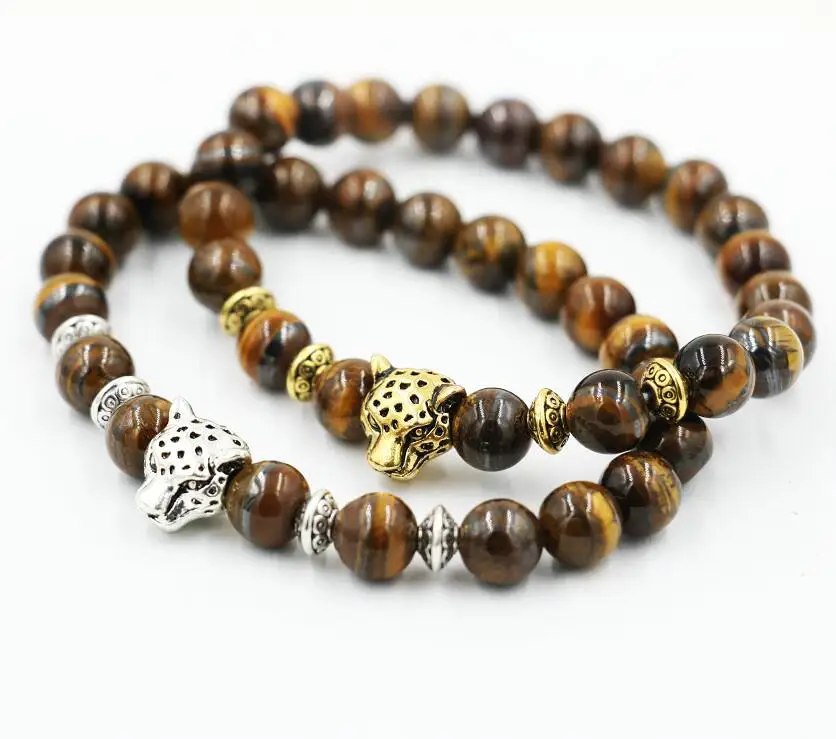 BPPCCR Tiger Eye stone 8MM Lava string prayer beads Antique Gold Men Women Bracelets bijoux Pulseiras masculinas | Украшения и