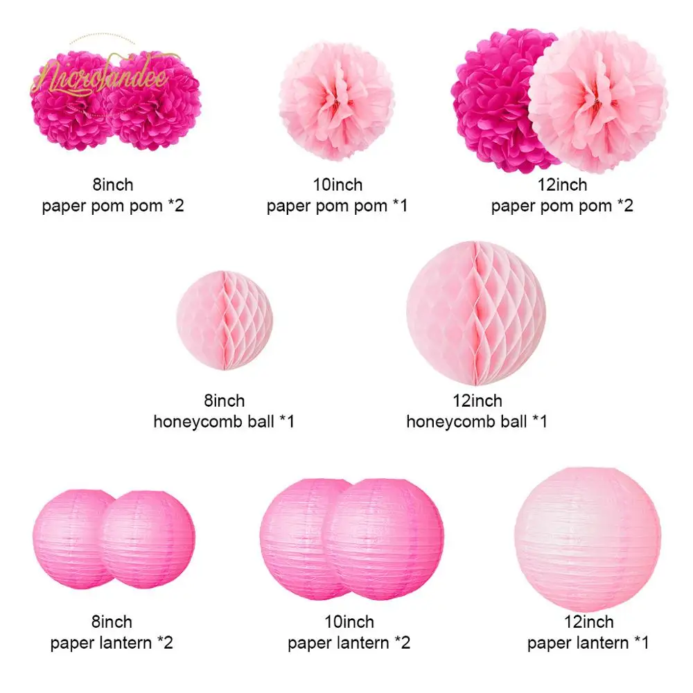 

NICROLANDEE 47 pcs/set Flamingo Pink Lovely Birthday Spring Summer Baby Shower Party Decoration Home Party New DIY
