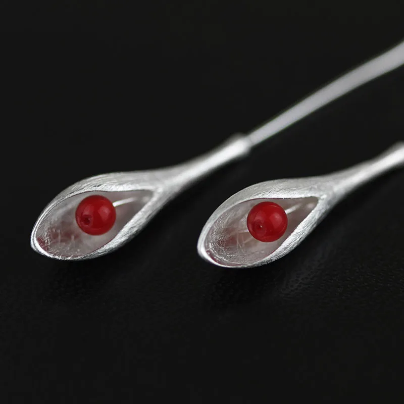 Largerlof 925 серебро Висячие серьги ювелирные изделия Серьги Мода цветок Earrrings для Для