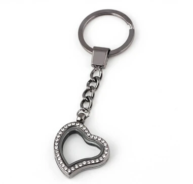 10 шт./лот смешанные цвета Стразы Сердце Медальон Брелок Магнитный стеклянный