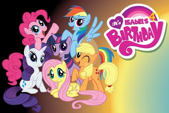 ZY042 Виниловый фон для новорожденных Розовый My Little Pony день рождения на заказ Фотостудия фоны для фотосъемки 7x5ft