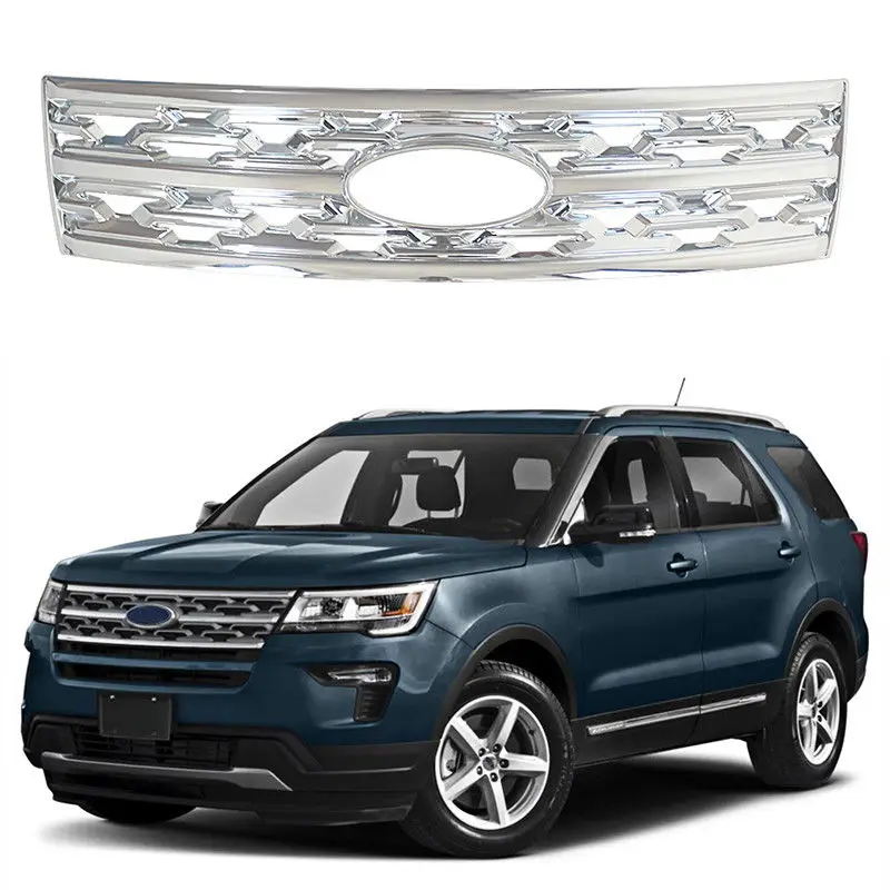 Лояльность для Ford Explorer передняя крышка гриля защелкивающаяся на решетку хромированная серебристая отделка высокое качество авто Стайлинг Аксессуары