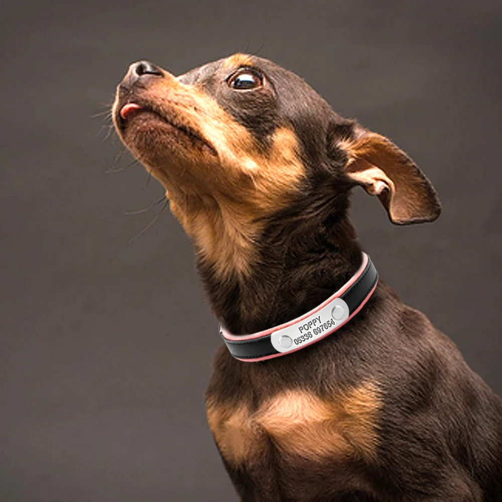 Персонализированные кожаные ошейники для собак настраиваемый ошейник