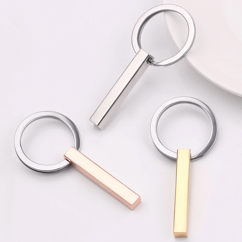 Новый персонализированный брелок четырехсторонний бар из нержавеющей стали с
