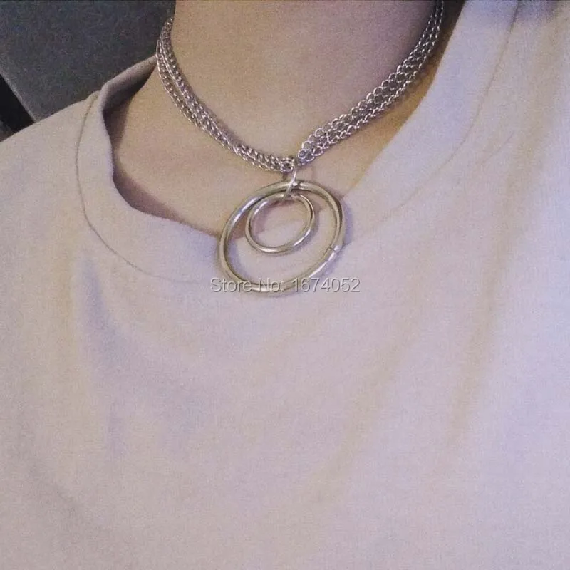 Женское Ожерелье-чокер ручной работы ожерелье с двойным круглым кольцом |