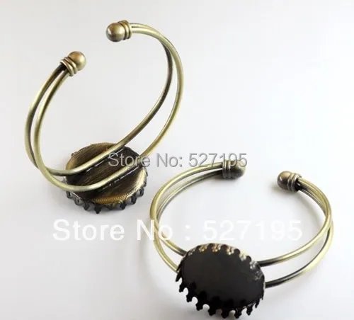 

Bracelet Blank With 1 inch(25MM) Round Bezel Setting,Trays,Adjustable, Brass,Wholesale,cabochon settings