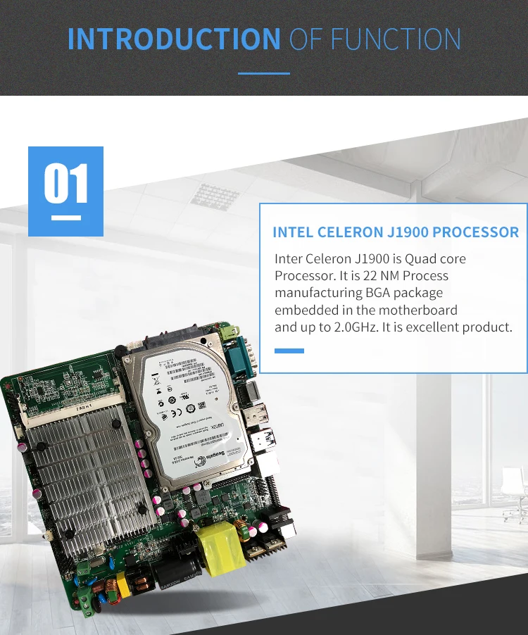 Встроенная плата intel celeron j1900 процессор 220v вход все в одном ПК Промышленная