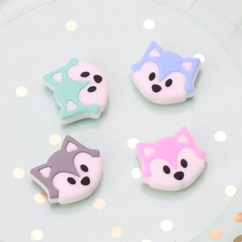 Fox Baby Teething Beads Cartoon Silicone For Necklaces BPA Free Teether Toy Accessories Nursing DIY | Мать и ребенок