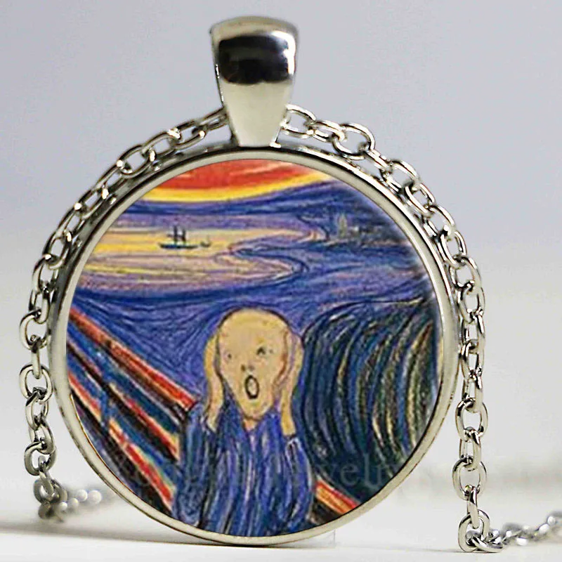 Кулон из стекла Крик Эдварда Манча арт дер шрей натур ожерелье ювелирные изделия