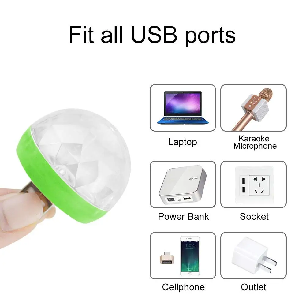 Светодиодный зарядных порта USB для автомобиля атмосферу светильник 5V RGB Мини