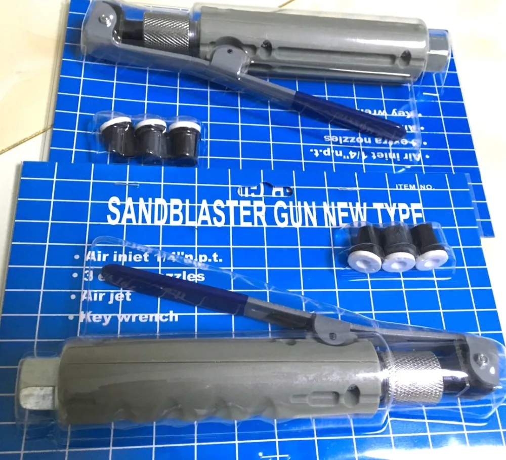 

Free shipping Pneumatic air sand blasting gun with 4pieces blasting nozzles for 5-20 gallon blasting tanks