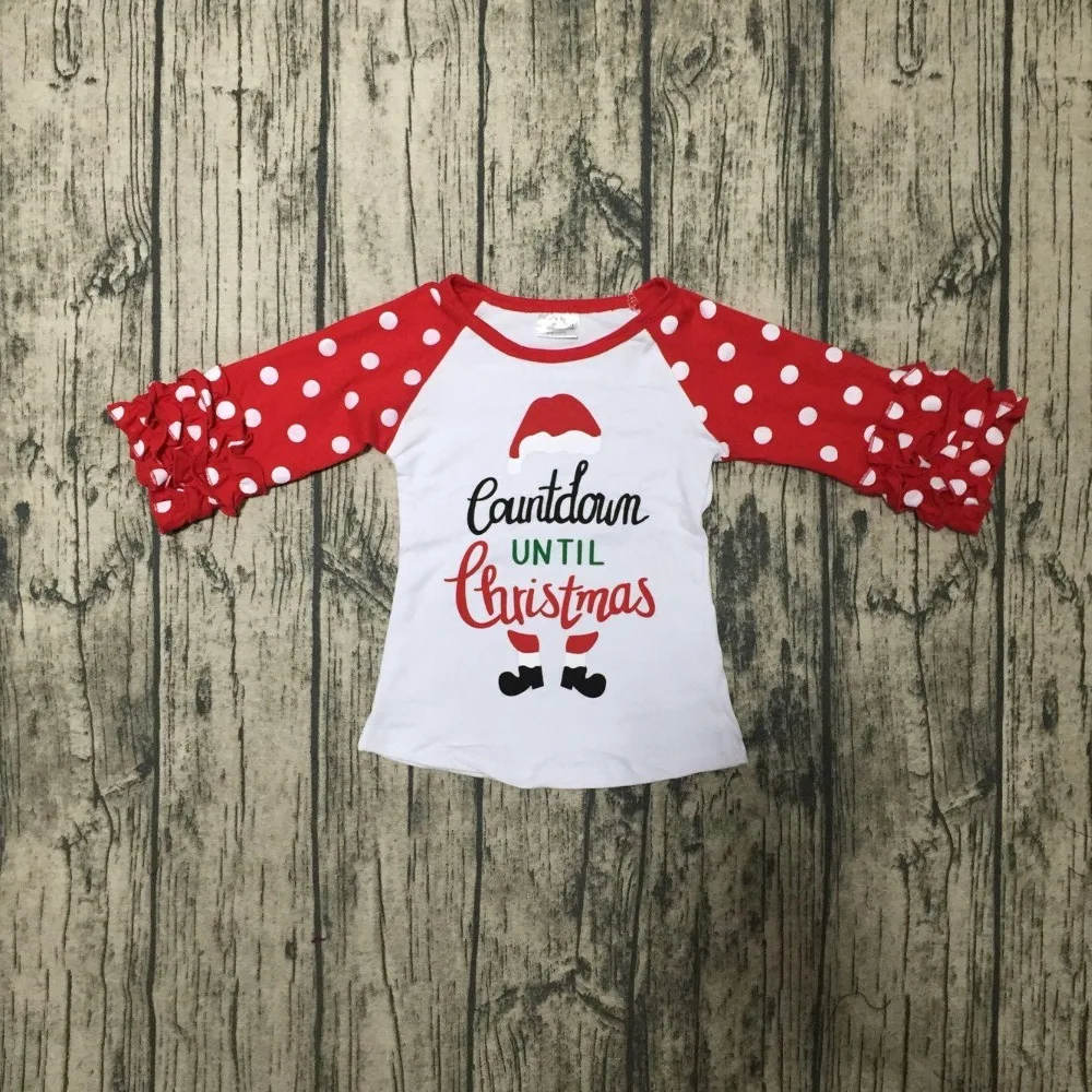 Для маленьких девочек Рождественский регланы детей с надписью i love Santa-регланы