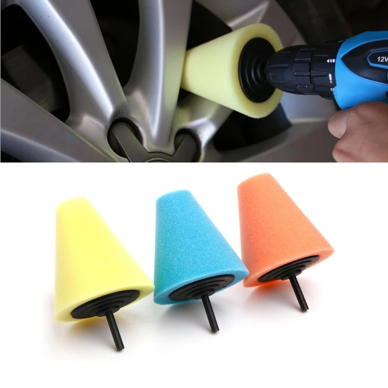 

Burnishing Foam Sponge Polishing Cone Shaped Buffing Pads For Car Wheel Hub Tool
