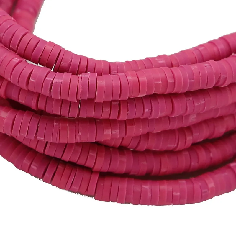 Fuchsia 6 мм 400 шт./лот красочные Полимерная глина Fimo чип диск Свободные Spacer Бусины для ручной работы судов sweing ткань Модные украшения изделий - Цвет: Fuchsia