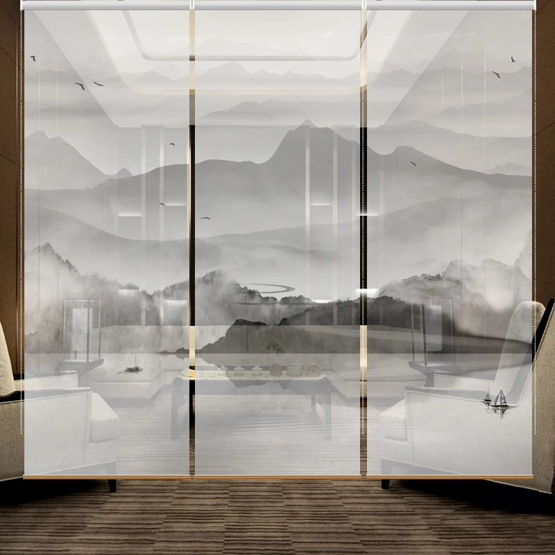 Полупрозрачная роликовая штора подъемное украшение подвесная ткань мягкая