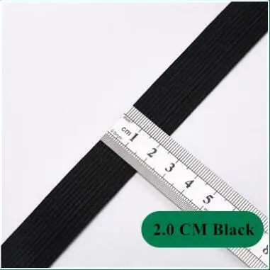 Black 2 cm 5 метров 1-6 см ширина белый/черный нейлон тесьма самые высокие эластичные ленты для шитья одежды Нижнее белье Одежда Аксессуары - Цвет: Black 2 cm