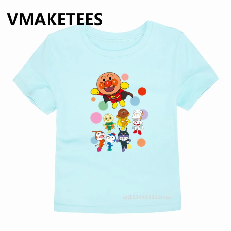 Anpanman/футболка с мультяшным принтом детская забавная одежда Baikinman летняя футболка