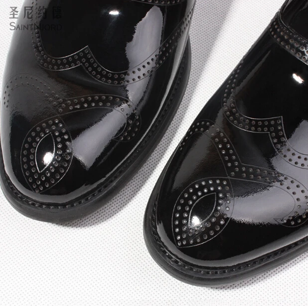 Мужские свадебные туфли официальные деловые Яркие Кожаные оксфорды в британском