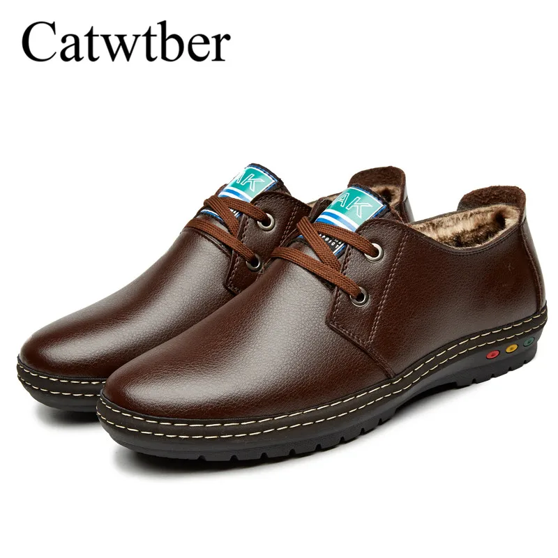 Catwtber новый человек повседневная обувь черная для мужчин осень-зима на плоской