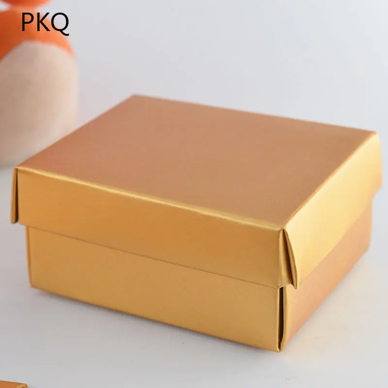 20 шт./лот 8*6 5*3 8 см Свадебная подарочная коробка Золотая картонная для печенья