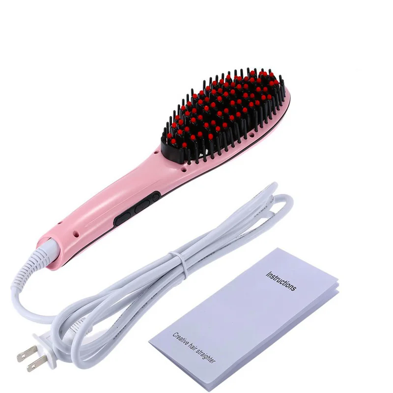 

USHOW Professional Hair Straightener Brush Ceramic Hair Straightening Iron Electric Comb Hair Styling Tools