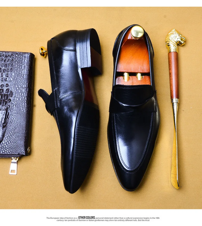 Summer Formal Shoes Men brand Italian shoes fashion mens dress shoes genuine leather black wedding male shoes buty meskie