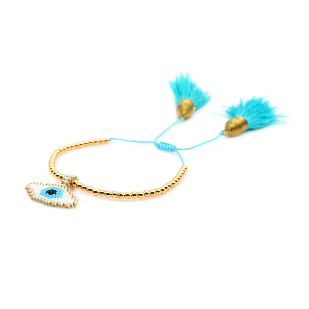 Go2boho MIYUKI браслет Турецкий Дурной глаз Браслеты Ручной Работы Женские Ювелирные изделия золотой браслет Delica бусы подарок Япония пластиковые бусы