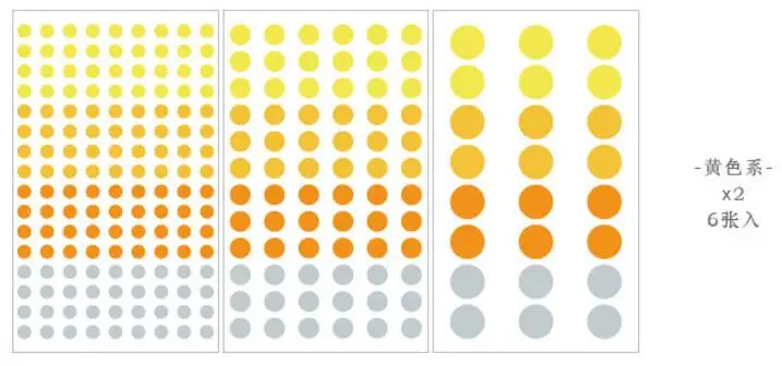 YELLOW 6 листов/лот круглая цветная кодированная метка точечная наклейка инвентарная бирка с кодом для планировщика украшение дневника Скрапбукинг печать наклейка - Цвет: YELLOW