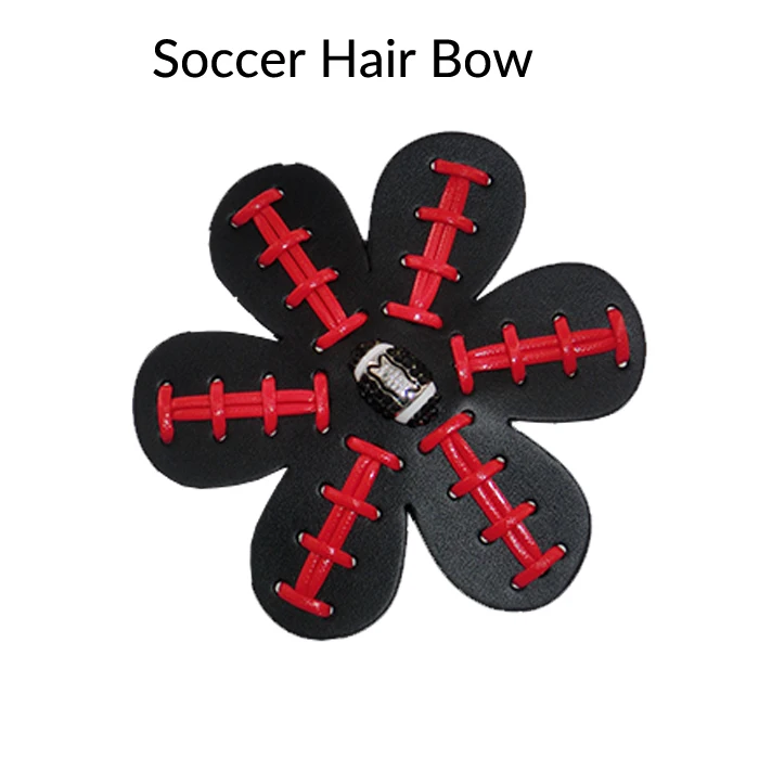 2019 4 дюймовый софтбол Бейсбол Футбол кожаные заколки цветы для волос с пеной