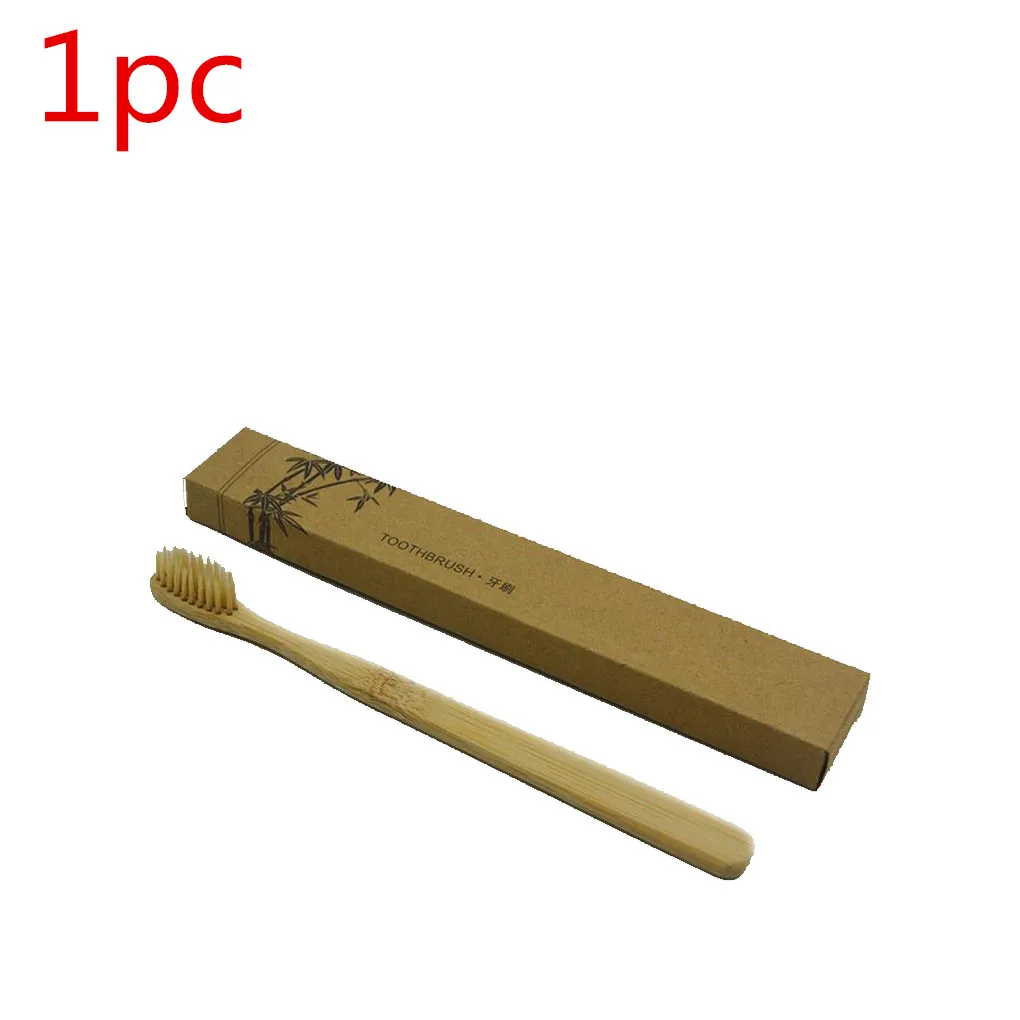 1pc 1/2 шт бамбуковая зубная щетка Новинка деревянная зубная щетка мягкая щетина бамбуковое волокно деревянная ручка мягкие средние кисти Защита зубов - Цвет: 1pc