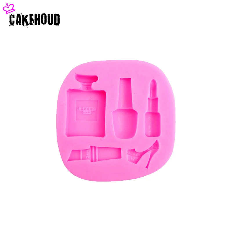 2017 новая косметика губная помада флаконы духов высокий каблук 3D Силиконовый