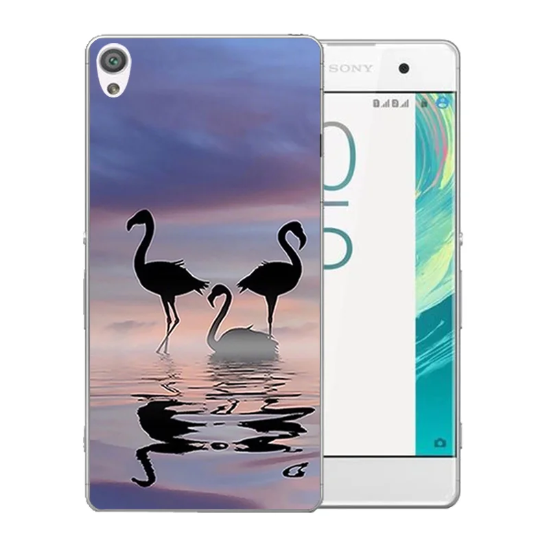 Soft Silicone 5.0 inch FOR Sony Xperia XA F3111 Phone Cases Flamingos Pattern Clear Dual F3112 Protector Back Cover |