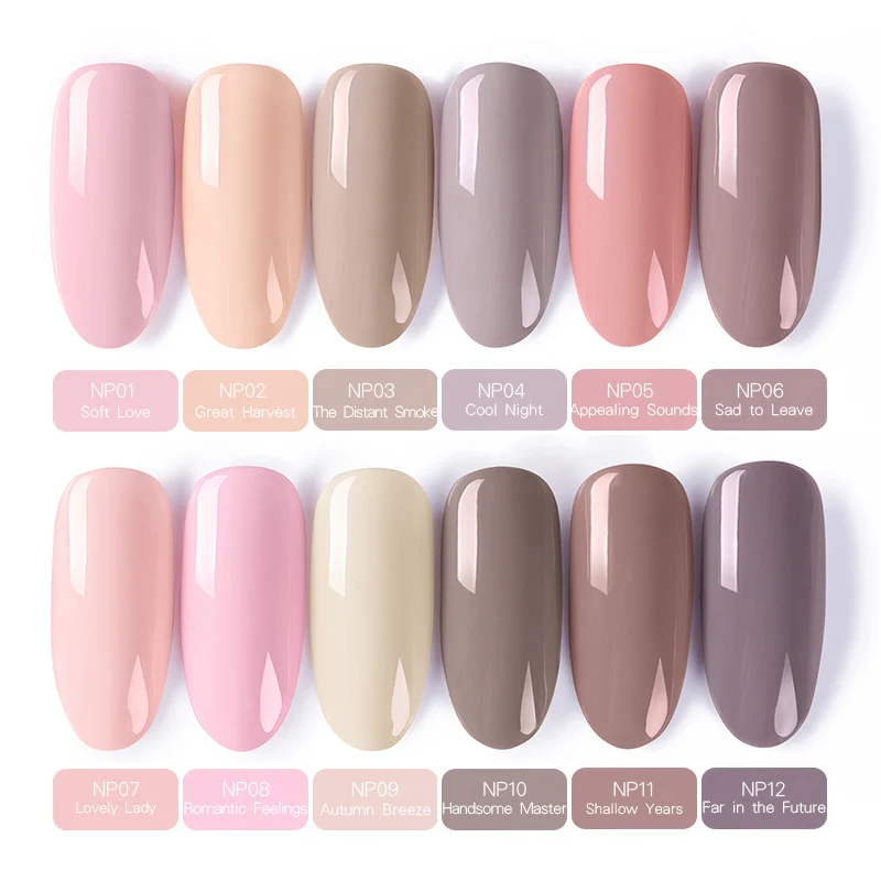 Nude 12 Pcs BORN PRETTY 12 шт. набор гель-лаков для ногтей Coffe Soak Off УФ Гель-лак для ногтей Набор лаков для ногтей светодиодный маникюрный лак - Цвет: Nude 12 Pcs