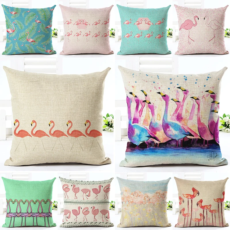 Новинка 2016 декоративные подушки для дома с принтом фламинго наволочка предметы