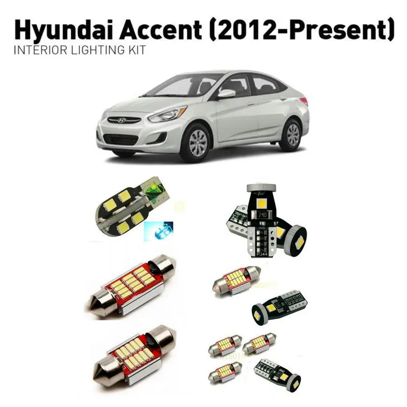 

Led interior lights For Hyundai accent 2012+ 6pc Led Lights For Cars lighting kit automotive bulbs Canbus