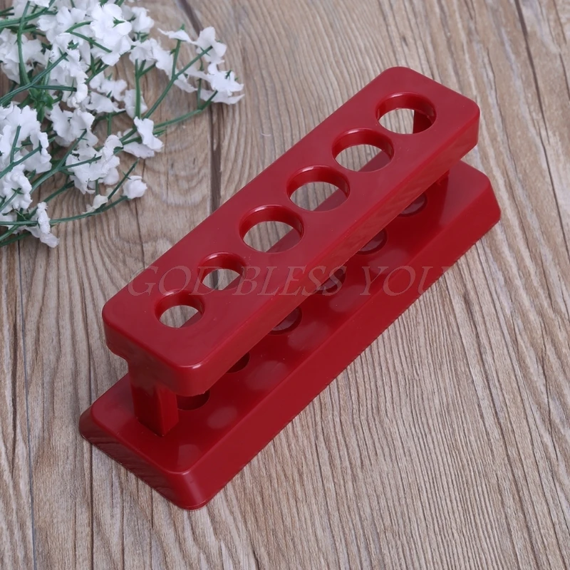 1PC Test Tube Holder 6 Hole Plastic Rack Red Stand Burette Stand Shelf Laboratory