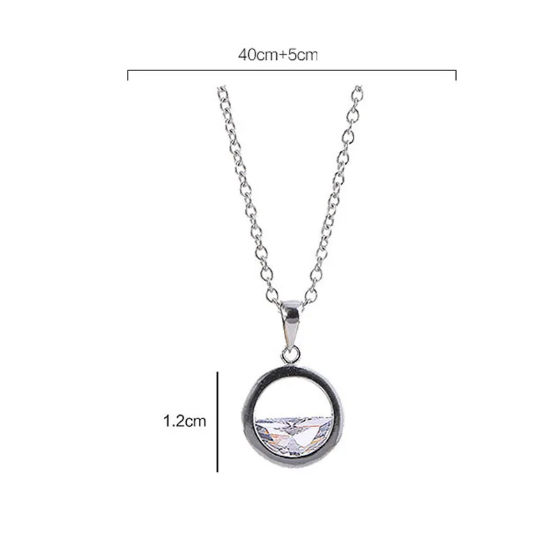 Simple Water Shaped Choker Necklace Elegant Silver Plated Fashion Circle Round Pendant Chain Jewelry Gift | Украшения и