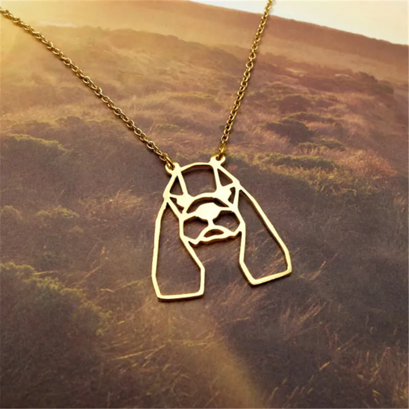 

Fashion cute pet Origami American Cocker dog head Pendant Choker Necklace for women girls delicate Christmas gift Jewelry