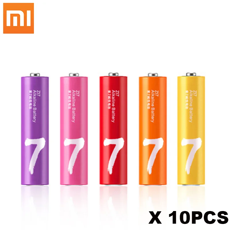 10 шт./лот AAA щелочная батарея Xiaomi оригинальный Радужный одноразовый комплект