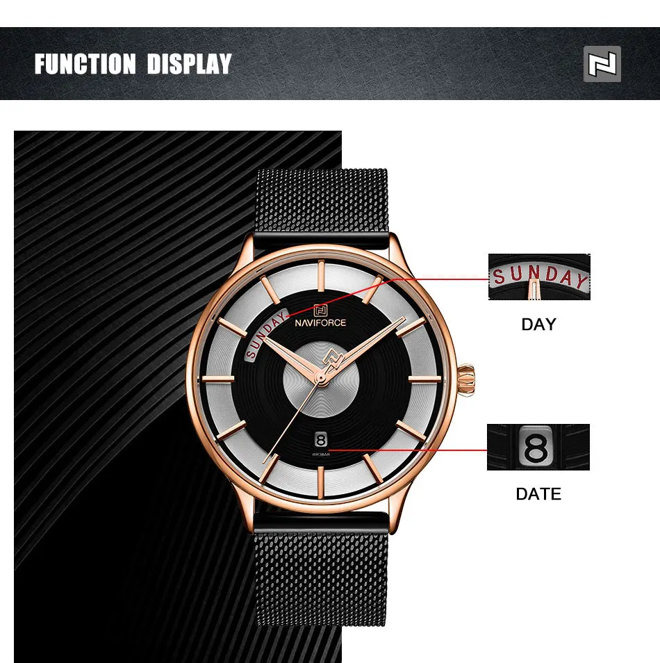 Новинка NAVIFORCE мужские часы лучший бренд класса люкс кварцевые мужские часы модные повседневные стальные сетчатые часы мужские s наручные часы Relogio Masculino