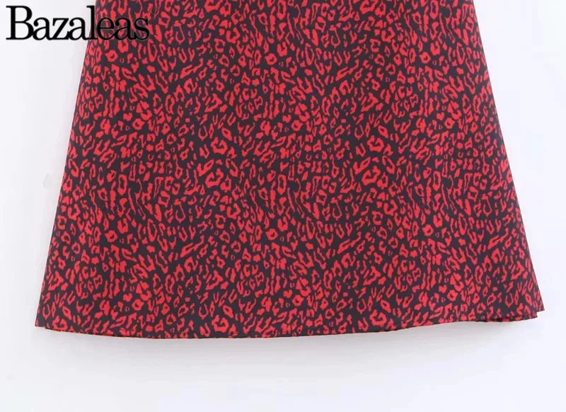 2019 spring red leopard Women mid calf Skirts size zipper open flare Aline Skirt | Женская одежда