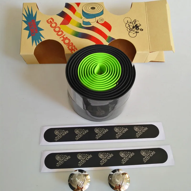 black green Лента для руля дорожного велосипеда с фиксированной передачей, двухцветная лента для руля велосипеда, лента для руля из материала EVA, лента для руля велосипеда - Цвет: black green