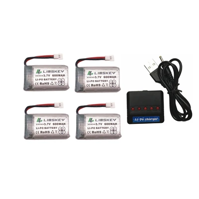 Цвет: желтый 5 шт. 3,7 V 600 mAh Lipo аккумулятор с 5 в 1 зарядным устройством для Syma X5 X5C X5S X5SC X5SW RC Квадрокоптер вертолет RC самолет - Цвет: Цвет: желтый