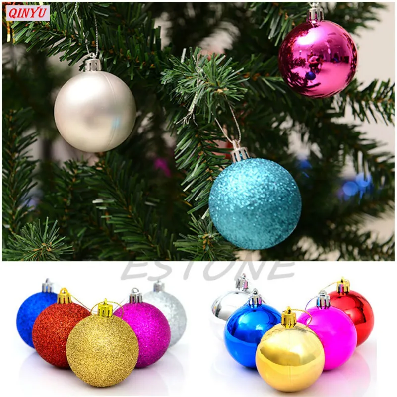 24PCS 3cm Christmas Tree Balls Colorful Craft Ball for DIY Party Decoration Supplies Gifts Bauble Hanging 7zHH181 | Дом и сад