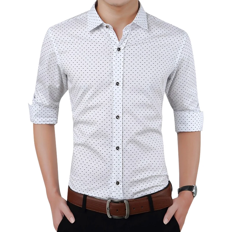 Для мужчин рубашка Мода 2017 г. брендовые весенние дышащие с длинными рукавами