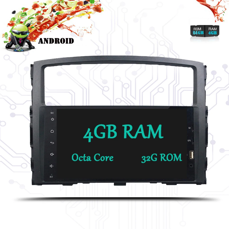 Автомобильный DVD плеер MITSUBISHI PAJERO V97 V93 8 ядер Android 10 0 GPS Navi поддержка 3/4G DAB + 64 Гб ROM