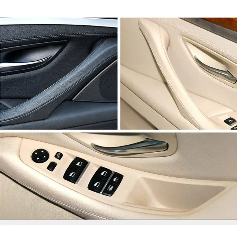 4/7PCS Set Right Hand Drive RHD For BMW 5 series F10 F11 520 525 Black Wine Car Interior Door Handle Inner Panel Pull Trim Cover images - 6